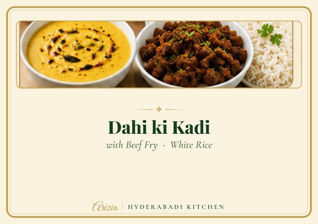 Dahi ki Kadi with Beef Fry — Served with white rice